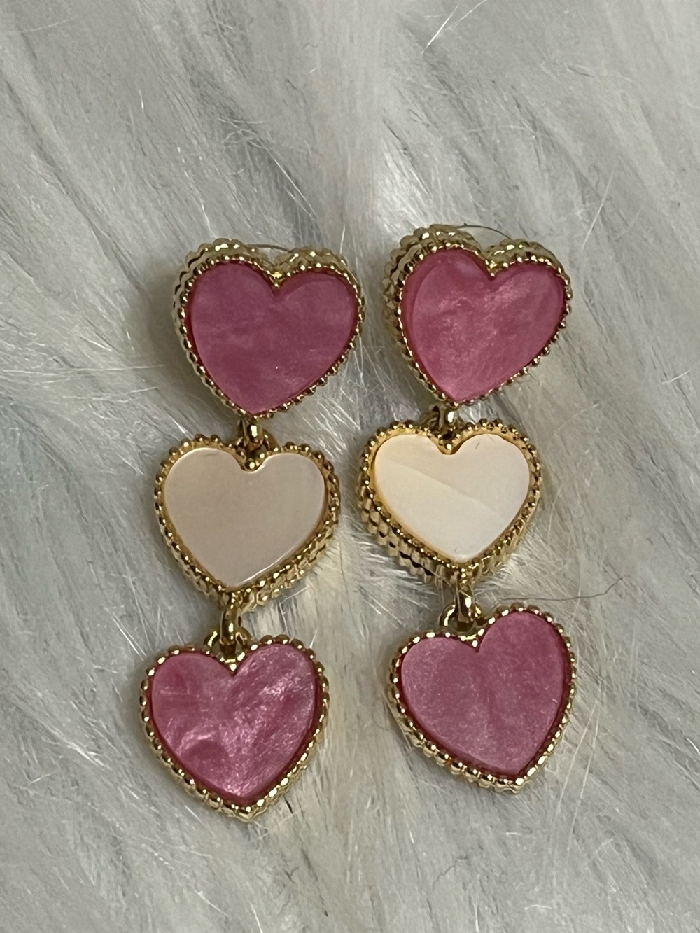 Triple Heart Earrings